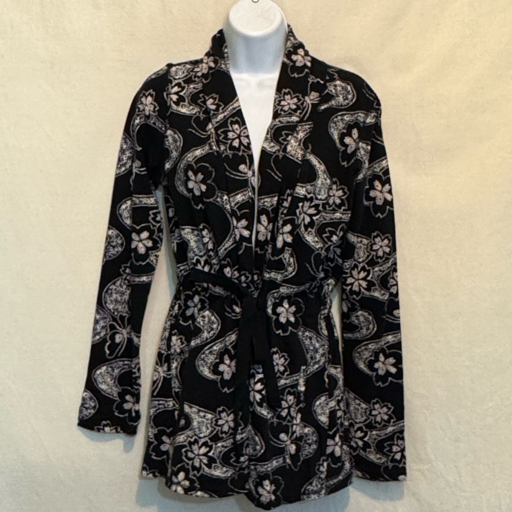 B-127 Lucky‎ Brand Black White & Purple Floral Suit Jacket Size S